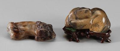 Two Chinese hardstone animals: