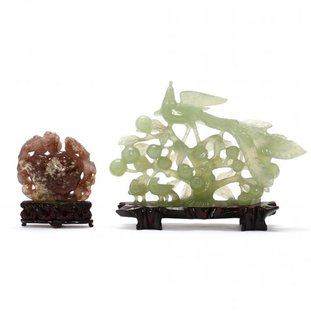 TWO CHINESE HARDSTONE CARVINGS 
