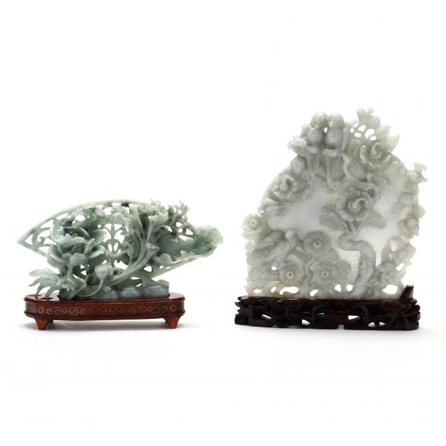 TWO CHINESE HARDSTONE CARVINGS 20th