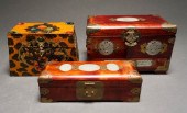 TWO CHINESE HARDSTONE INLAID W