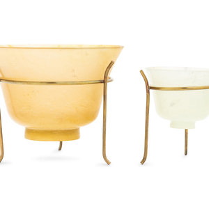 Two Chinese Hardstone Wine Cups and