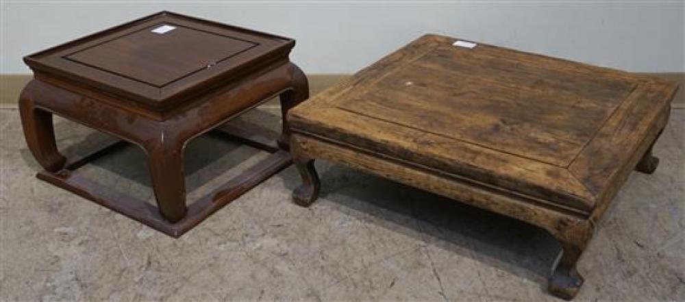 TWO CHINESE HARDWOOD AND ELMWOOD
