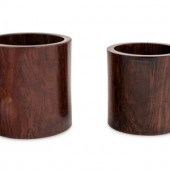 Two Chinese Hardwood Brushpots