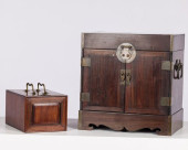 TWO CHINESE HARDWOOD TABLE BOX