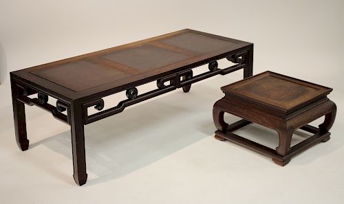 TWO CHINESE HARDWOOD TABLES