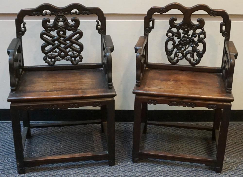TWO CHINESE HONGMU THRONE