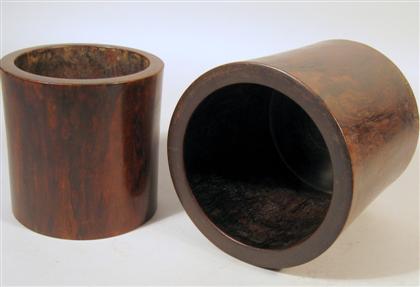 Two Chinese huanghuali brush pots