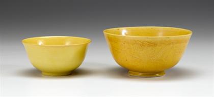 Two Chinese Imperial yellow