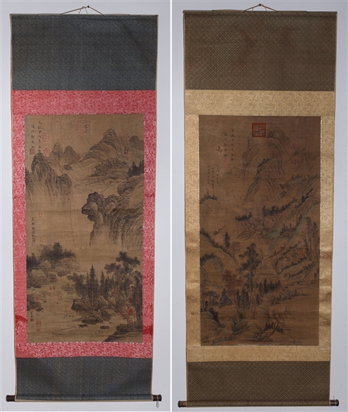 Two Chinese ink and color on