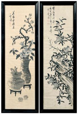 Two Chinese ink paintings, both ink