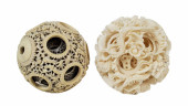 TWO CHINESE INTRICATELY CARVED