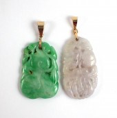 TWO CHINESE JADE AND FOURTEEN