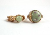 TWO CHINESE JADE AND FOURTEEN