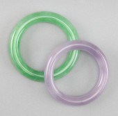 TWO CHINESE JADE BANGLESTWO CH
