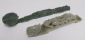 TWO CHINESE JADE CARVINGSA spi