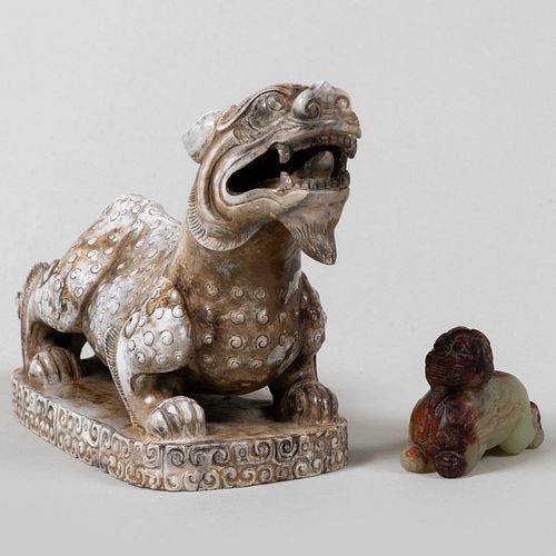 TWO CHINESE JADE FIGURES OF