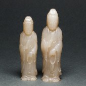 TWO CHINESE JADE GUANYIN TOGGL