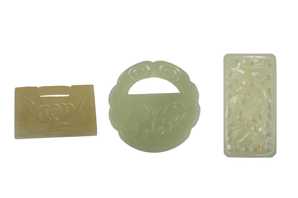 TWO CHINESE JADE LOCKS AND