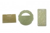 TWO CHINESE JADE LOCKS AND PLA