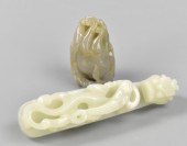 TWO CHINESE JADE OBJECTS: BELT