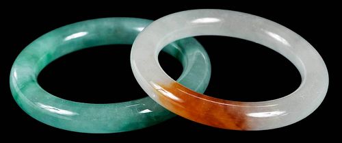 TWO CHINESE JADE OR HARDSTONE