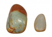 TWO CHINESE JADE PEBBLESTwo Ch
