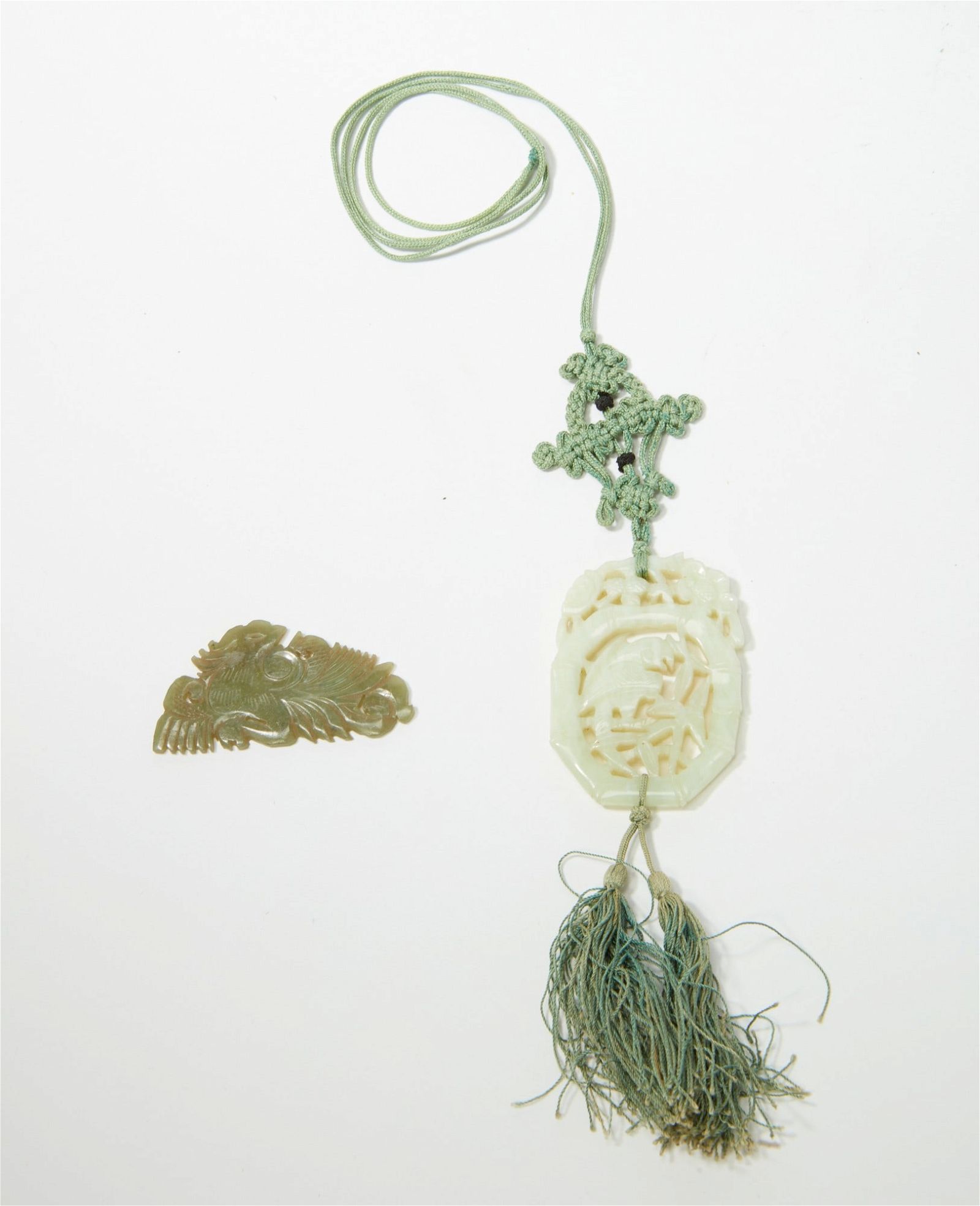 TWO CHINESE JADE PENDANTSTwo