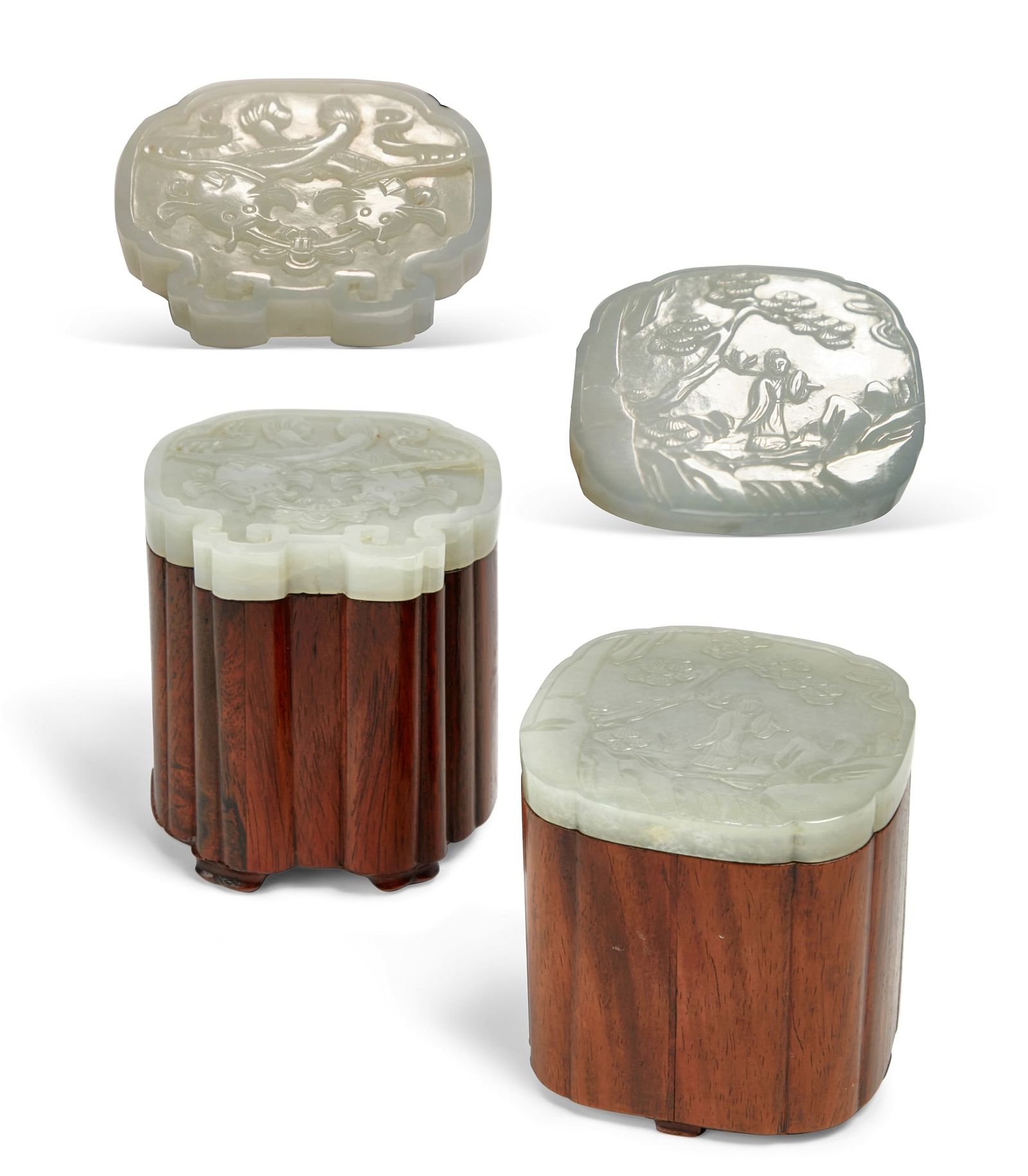 TWO CHINESE JADE PLAQUES ON