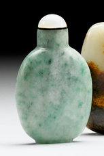 Two Chinese jadeite snuff bottles