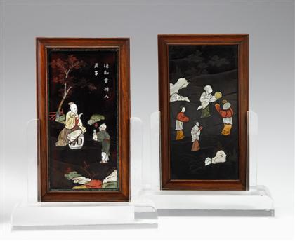 Two Chinese lacquer and inlaid