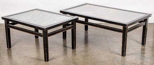 TWO CHINESE LACQUER TABLESTwo
