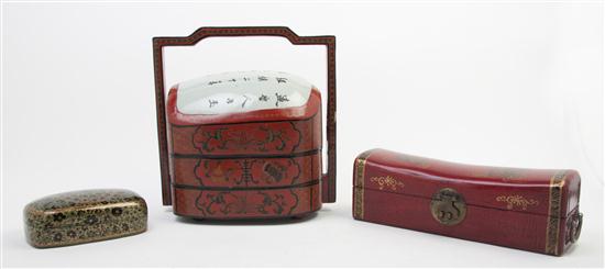 Two Chinese Lacquered Vessels one a