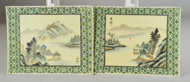 TWO CHINESE LANDSCAPE WATECOLORS ON