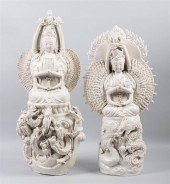 TWO CHINESE LARGE BLANC-DE-CHI