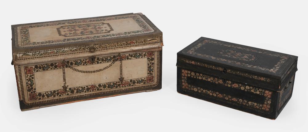 TWO CHINESE LIFT-TOP TRUNKS 19TH