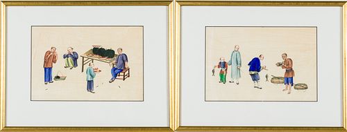 TWO CHINESE MARKET SCENE