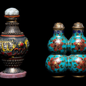 Two Chinese Metal Snuff Bottles