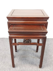 TWO CHINESE MING STYLE CARVED