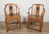 TWO CHINESE MING STYLE CARVED