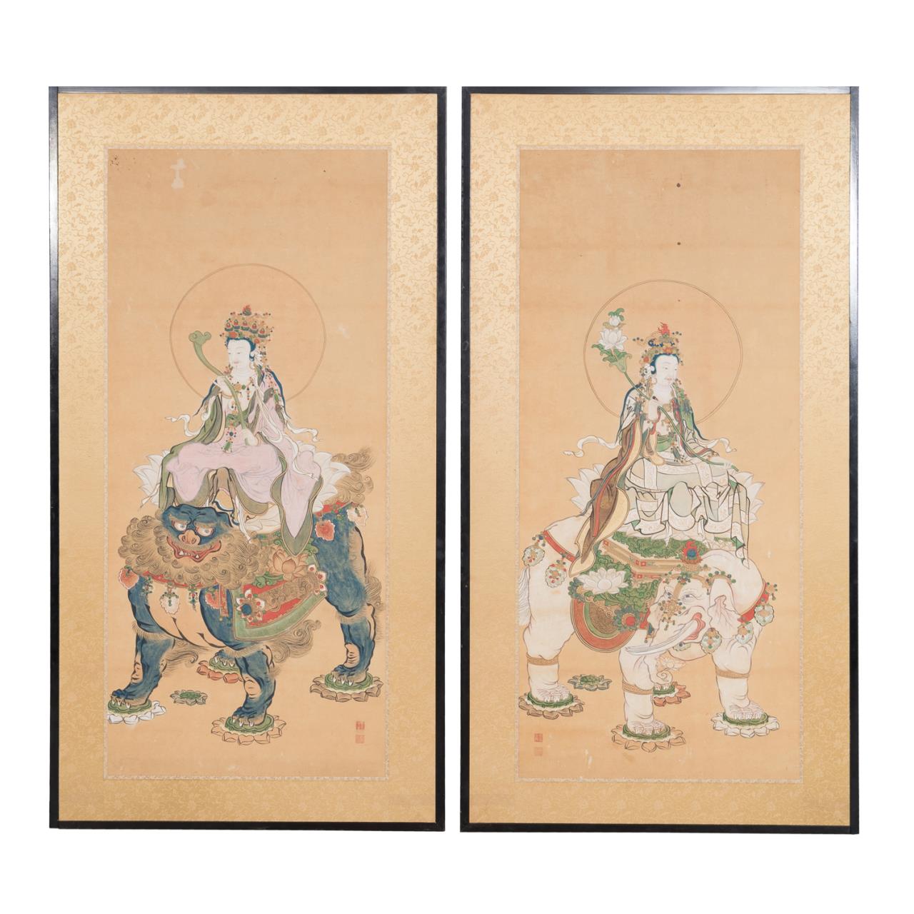 TWO CHINESE MING STYLE SCROLLS OF