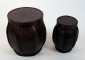 TWO CHINESE NESTING BARREL-FOR