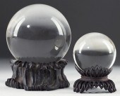 Two Chinese Optic Glass Orbsea