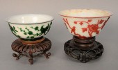 TWO CHINESE OVERLAY BOWLS, WHI