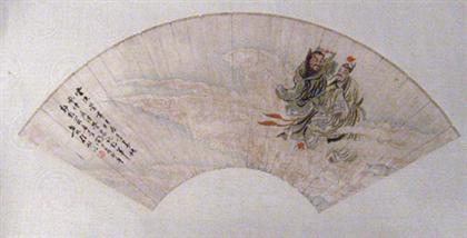 Two Chinese painted fans   