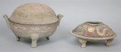 TWO CHINESE PAINTED POTTERY VE