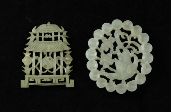 Two Chinese pale celadon jade