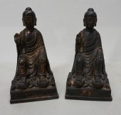 TWO CHINESE PARTIAL GILT PATIN