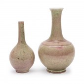 TWO CHINESE PEACHBLOOM BOTTLE