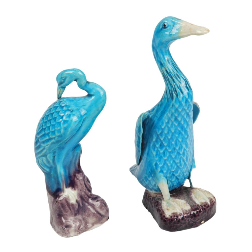 TWO CHINESE PEKING BLUE GLAZED