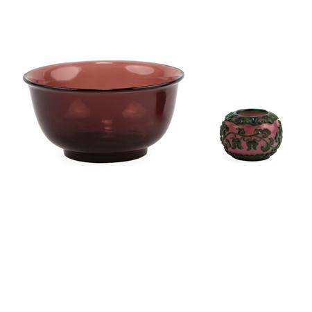 Two Chinese Peking Glass Bowls 	 